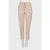 Beige trousers with metallic thread