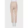 Beige trousers with metallic thread