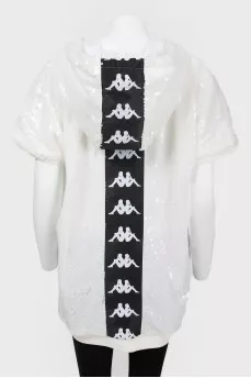 Hoods in sequins with short sleeve