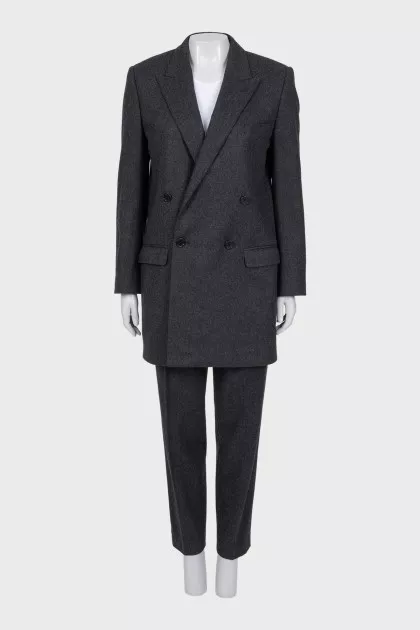 Gray suit with a long jacket
