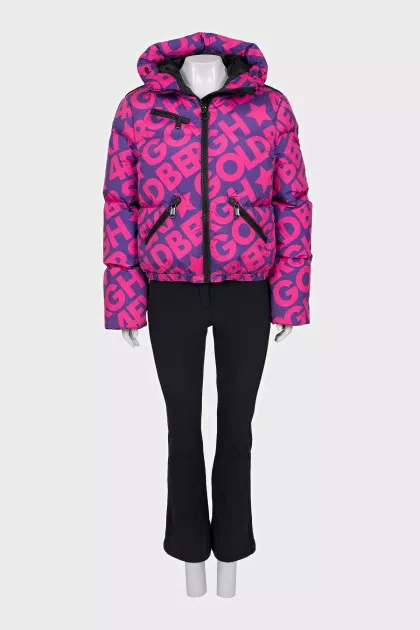 Ski suit with signature print