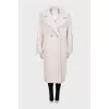 White teddy fur coat