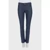 Low-rise straight jeans with a zipper