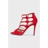 Suede sandals with cutout details