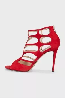 Suede sandals with cutout details