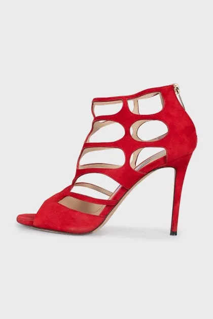 Suede sandals with cutout details