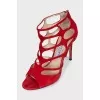 Suede sandals with cutout details