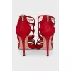 Suede sandals with cutout details