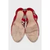 Suede sandals with cutout details