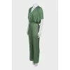 Green short-sleeved jumpsuit