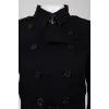 Double-breasted trench coat with belt