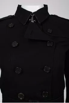 Double-breasted trench coat with belt