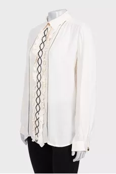 White blouse with ruffles with tag