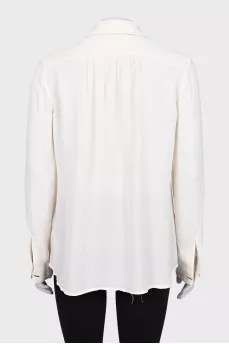 White blouse with ruffles with tag
