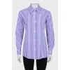 Бело-фиолетовая рубашка в полоску