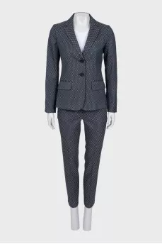 Blue printed suit