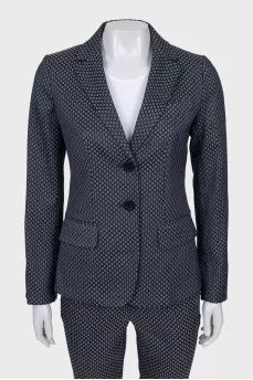 Blue printed suit