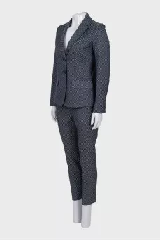 Blue printed suit