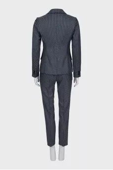 Blue printed suit