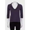 Purple pullover with 3/4 sleeves