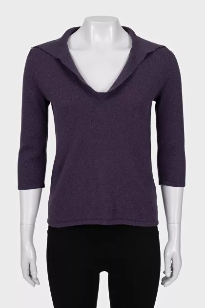 Purple pullover with 3/4 sleeves