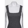 Fitted dress with contrasting hem