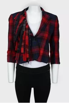 Vintage shortened jacket with braid