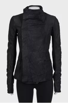 Fitted leather jacket