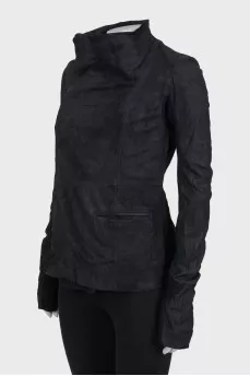 Fitted leather jacket