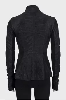 Fitted leather jacket