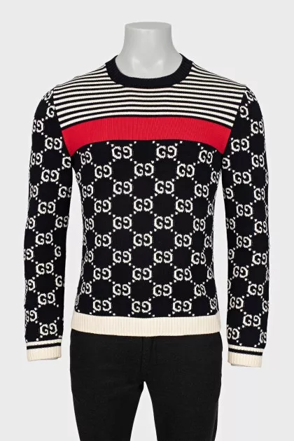 Men's jumper with a signature print