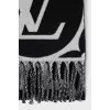 Wool scarf with brand logo
