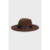 Suede hat decorated with feathers