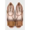 Brown patent leather shoes