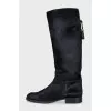 Black pony skin boots
