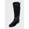 Black pony skin boots