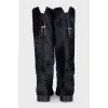 Black pony skin boots