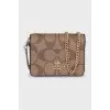 Mini chain bag with signature print