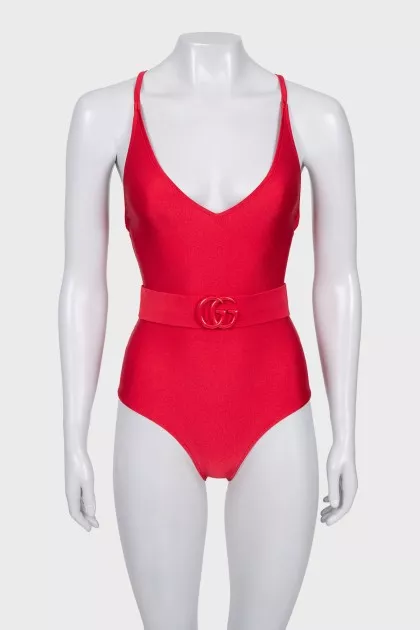 One-piece red swimsuit