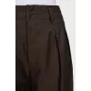 Brown wool and linen trousers