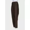 Brown wool and linen trousers