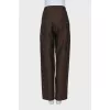 Brown wool and linen trousers