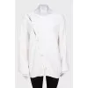 White cardigan with asymmetrical fastening