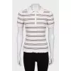 Striped wool polo shirt