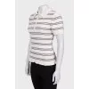 Striped wool polo shirt