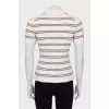 Striped wool polo shirt