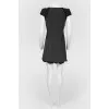 Vintage mini dress with scalloped neckline