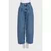 High-waisted wide-leg jeans