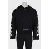 Men's black printed hoodie