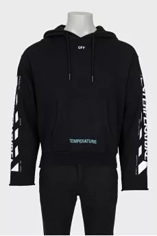 Men's black printed hoodie